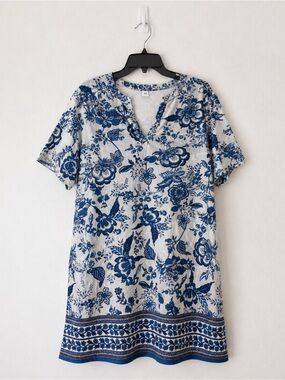 Blue Floral Shift Dress